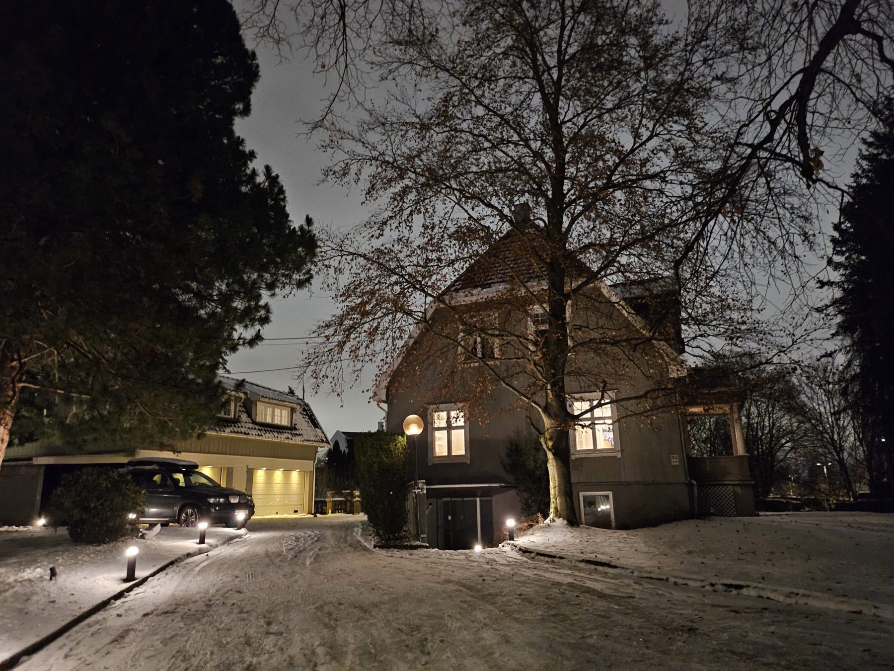 Villaen i Smestadveien 1 en vinterkveld